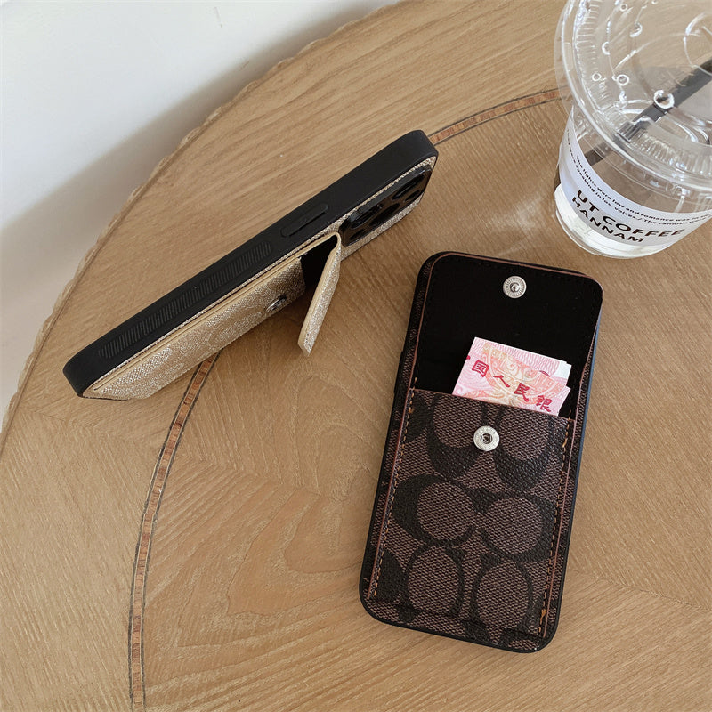 Coach iPhone Case With Wallet Dark Brown-HP240513