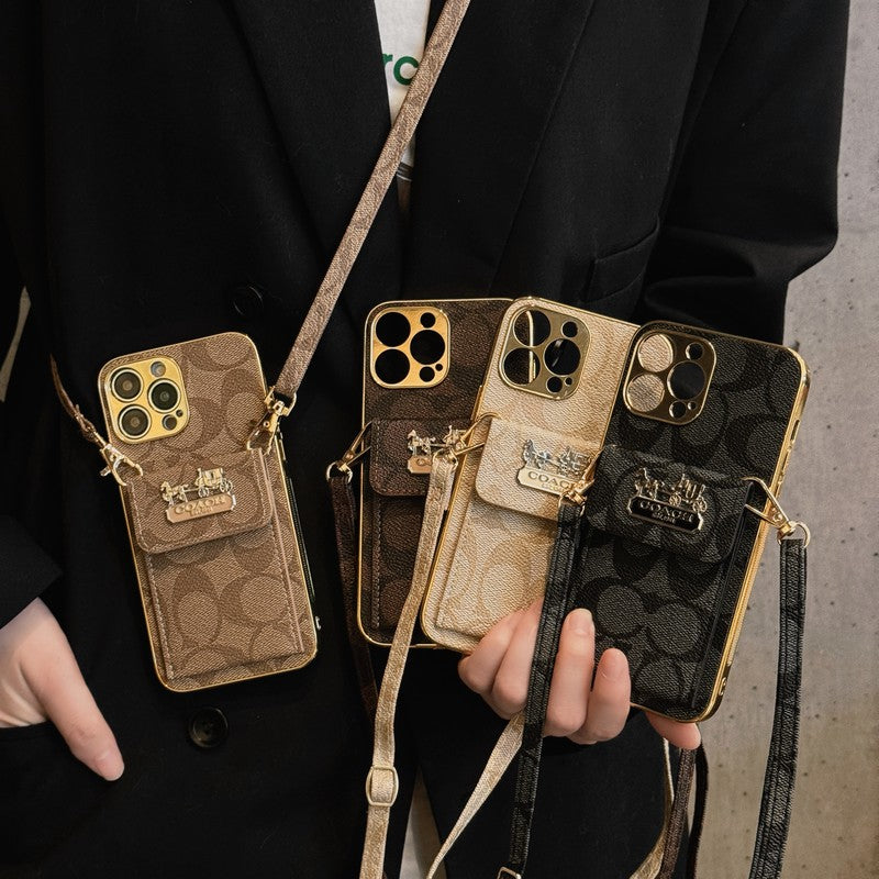 COA Card Bag Lederen Chain iPhone -hoesje