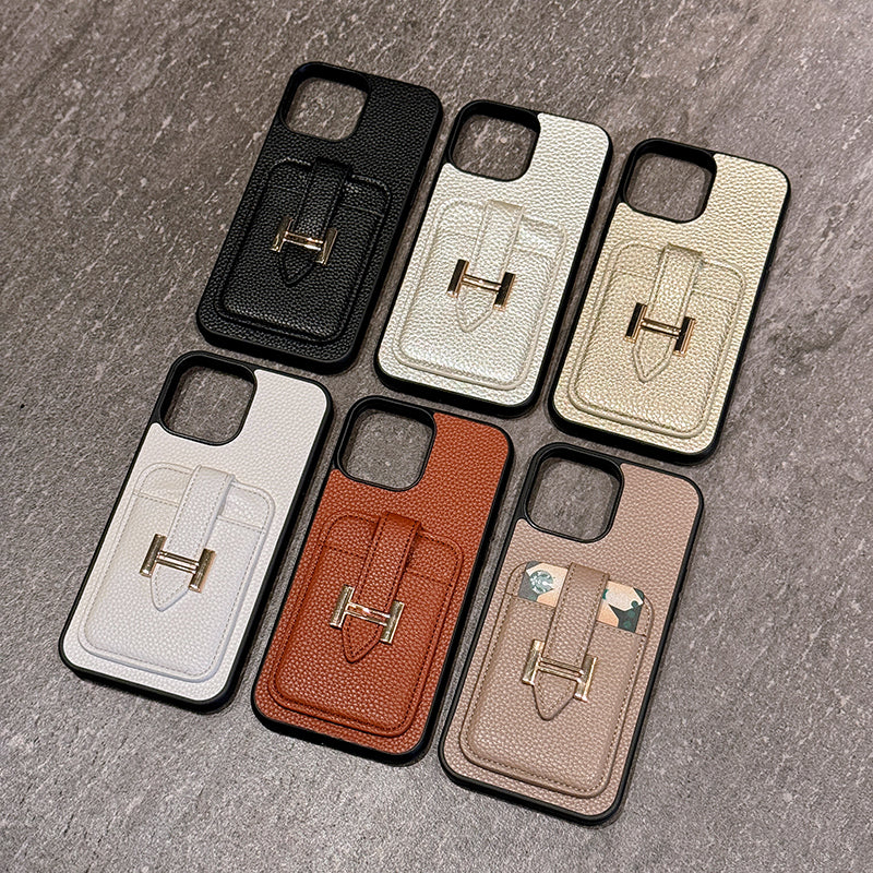 H držák karty Kožený iPhone Case
