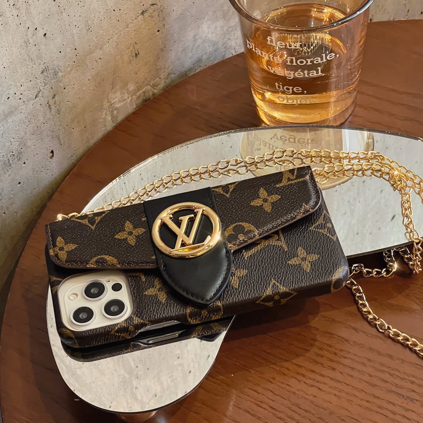 Lou Gold Crossbody Card Holder iPhone Case