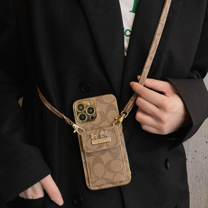COA Card Bag Lederen Chain iPhone -hoesje