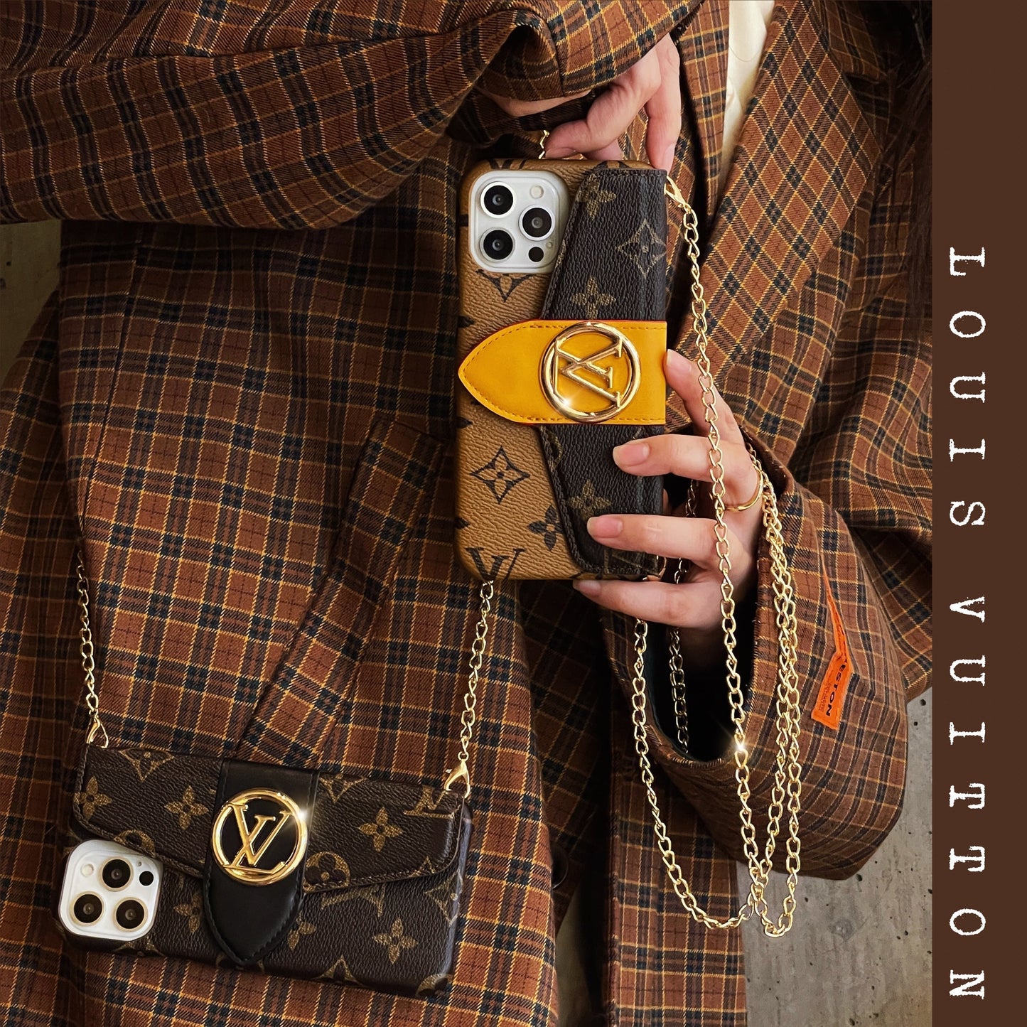 Lou Gold Crossbody Card Holder iPhone Case