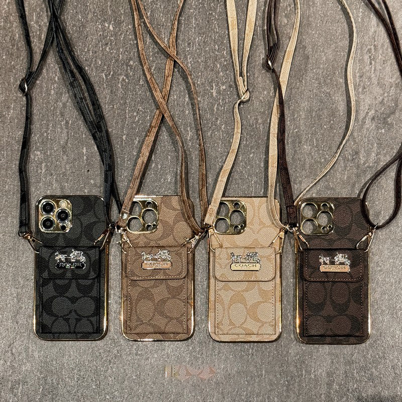 COA Card Bag Lederen Chain iPhone -hoesje