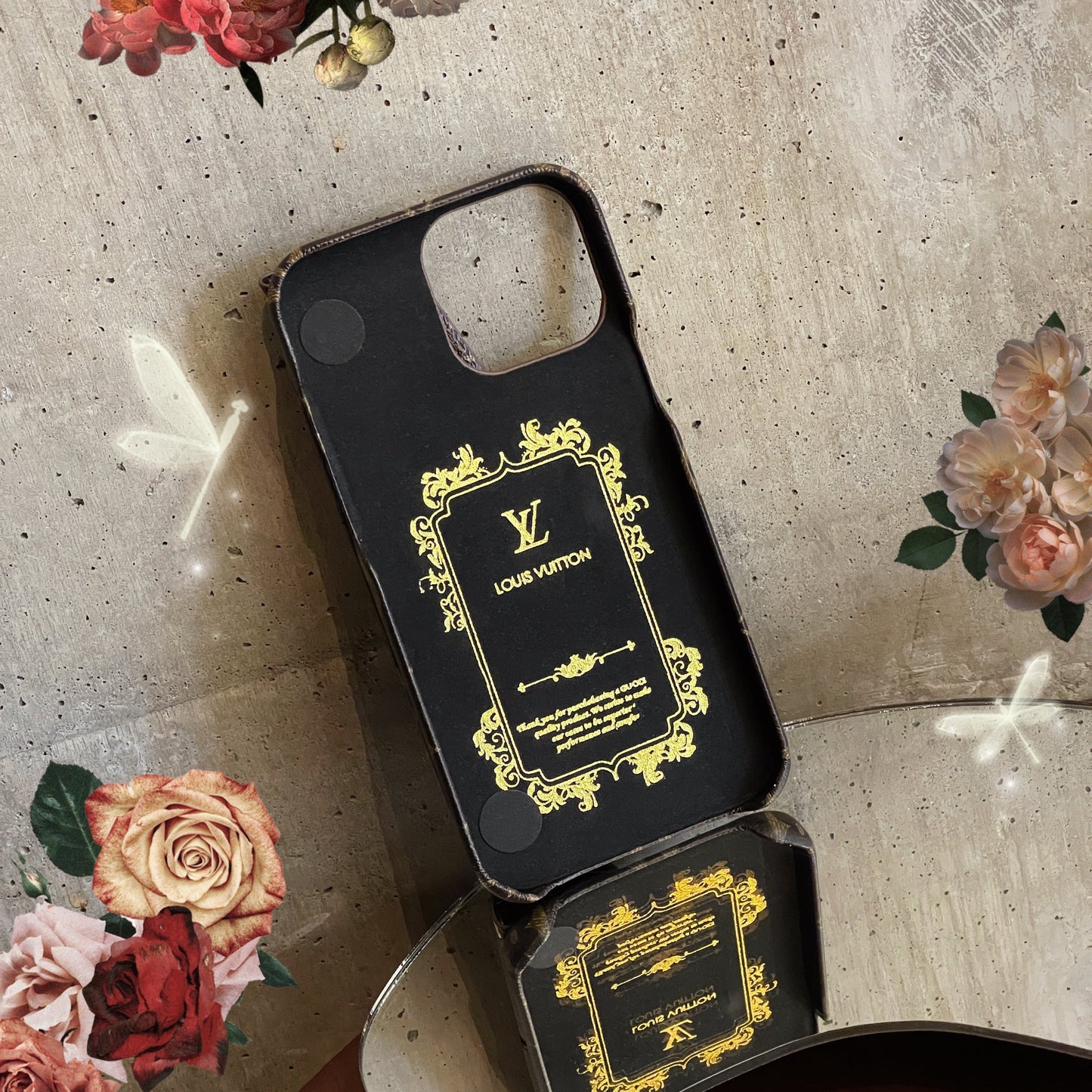 Lou Gold Crossbody Card Holder iPhone Case