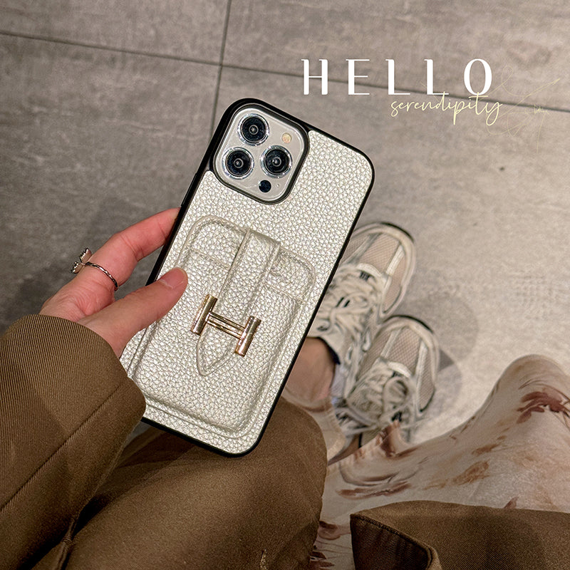 H držák karty Kožený iPhone Case
