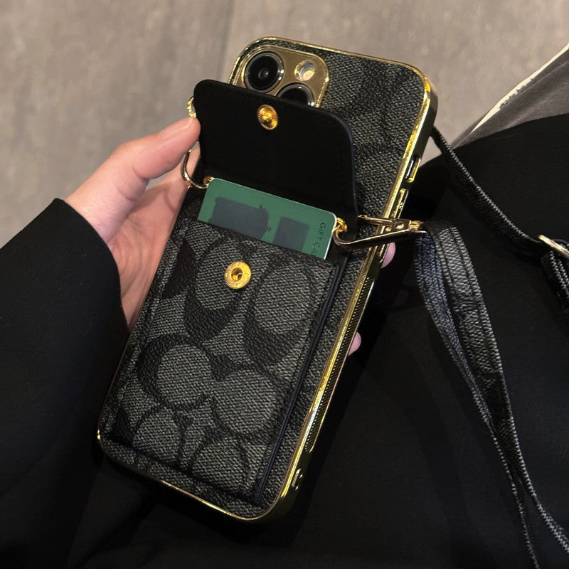 COA Card Bag Lederen Chain iPhone -hoesje