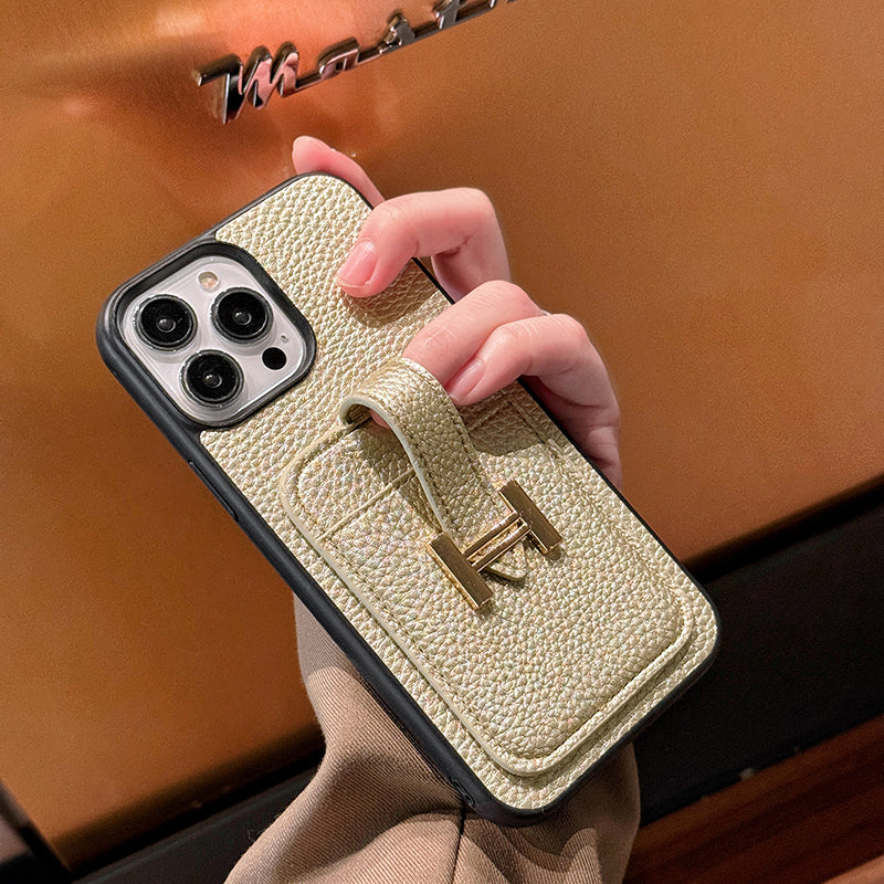 H držák karty Kožený iPhone Case