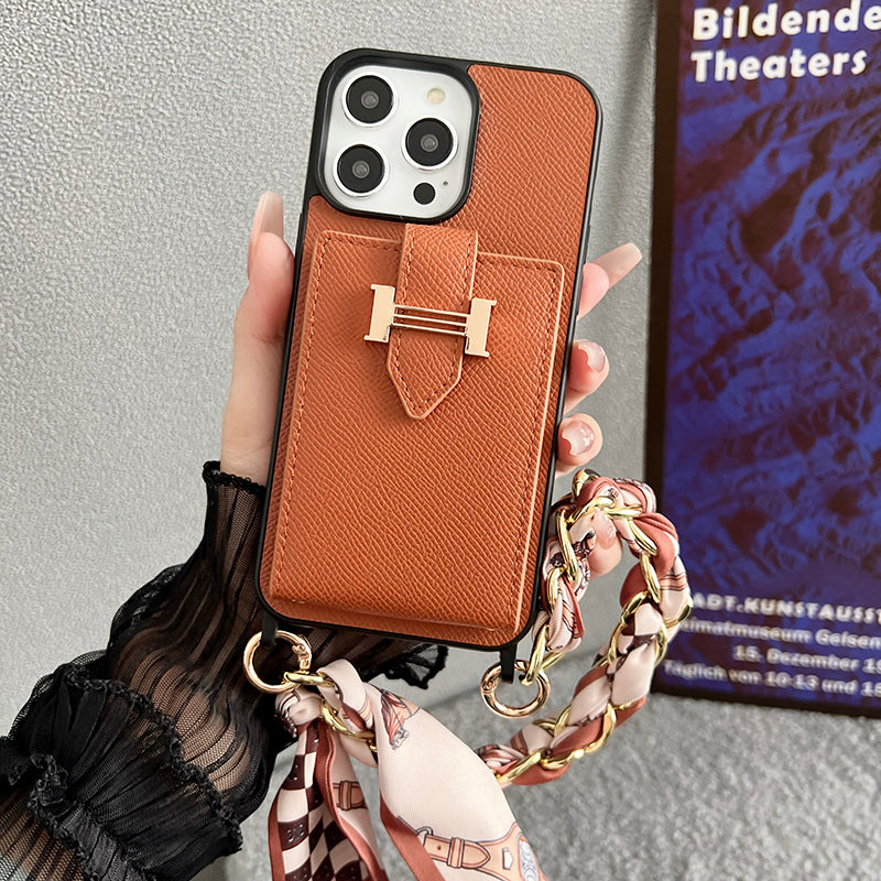 H Karta Scarves Leather Iphone pouzdro
