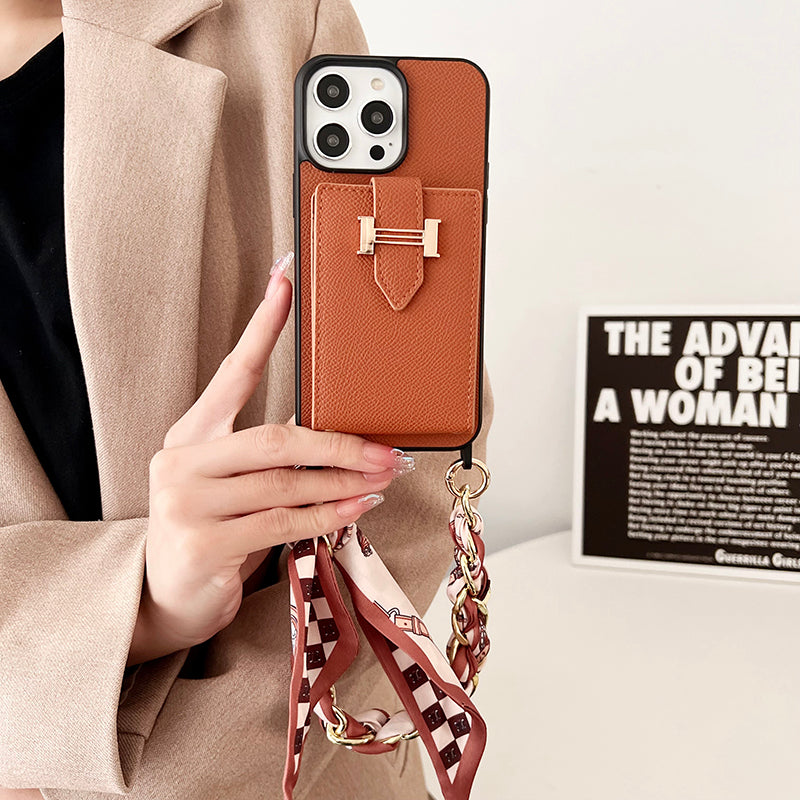 H Karta Scarves Leather Iphone pouzdro