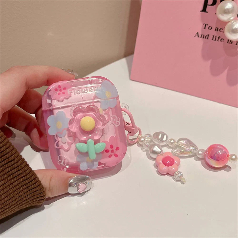 Śliczne różowe słuchawki dla Airpods 1 2 3 Okładka dla Airpods Pro 2