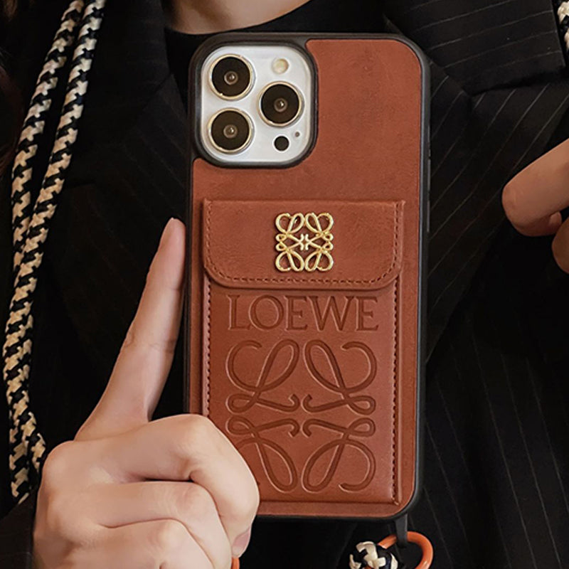 Custodia per iPhone in pelle con supporto per schede loe