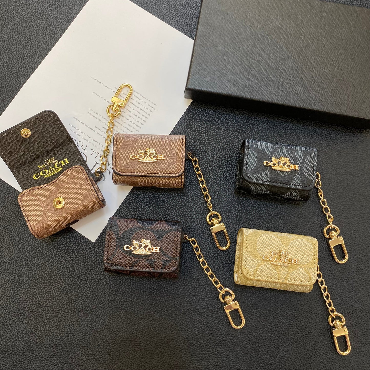 Antrenor de lux AirPods cutii maro deschis-LGK240425
