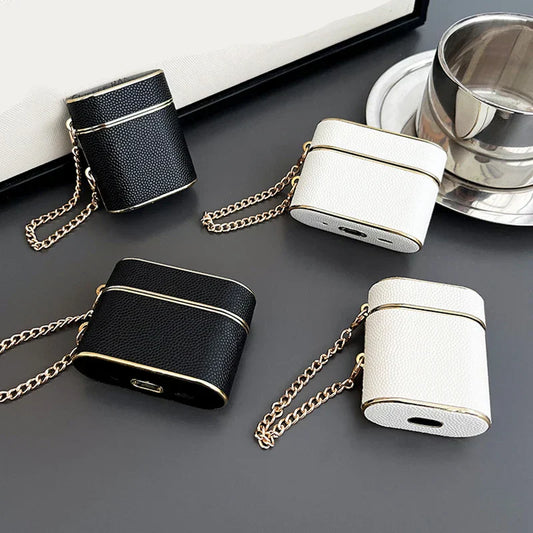 Custodia auricolare per manica in pelle per AirPods 1 2 3 con custodia per cinturini da polso AirPods Pro 2