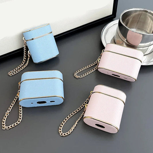 Custodia auricolare per manica in pelle per AirPods 1 2 3 con custodia per cinturini da polso AirPods Pro 2